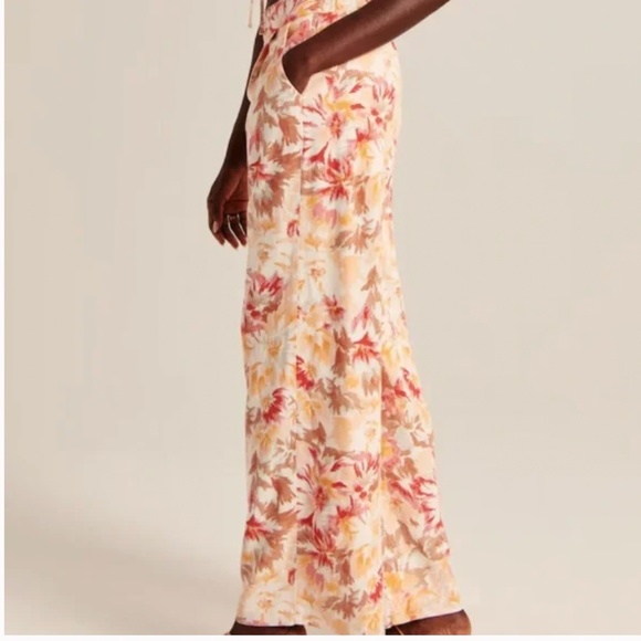 ABERCROMBIE & FITCH Linen Blend Floral Pull On Pants Small S - Picture 4 of 11